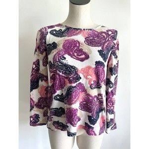 Charter Club Mediuy Top Luxury Pima Purple Paisley